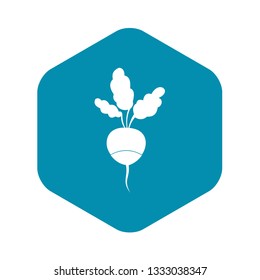 Fresh radish icon in simple style isolated on white background