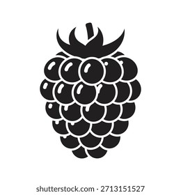 Frische Himbeere Brombeere Obst Symbol Symbol solide Glyphe Vektor Design Element Beere süß gesunde Lebensmittel Bio-Dessert Sommer Vitamin Natur