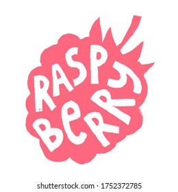 Fresh Raspberry for Emblem, Logo, Sign or Badge. Grungy Hand drawn style rough sketching