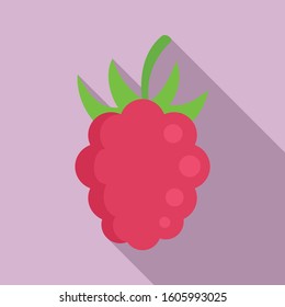 Fresh raspberry icon. Flat illustration of fresh raspberry vector icon for web design