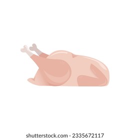 Fresh raw chicken meat vector illustration, chicken meat flat icon