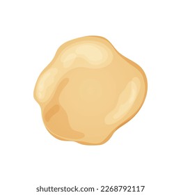 Fresh raw dough for bakind. Homemade tasty bread. Cartoon of wooden kitchen rolling pin. Vector illustration for menu, cafe, restaurant