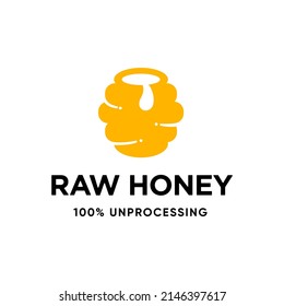  fresh raw natural honey comb logo design