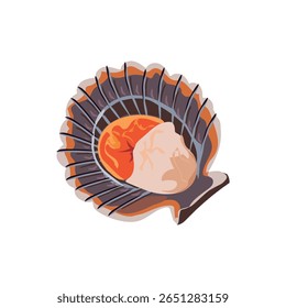 Ostiones frescos crus em Shell isolados frutos do mar Delicacy Illustration