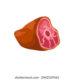 Fresh raw piece of meat. Vector illustration on white background.
