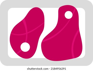Fresh raw steaks semi flat color vector object. Butcher shop. Meat products. Full sized item on white. Food ingredients simple cartoon style illustration for web graphic design and animation