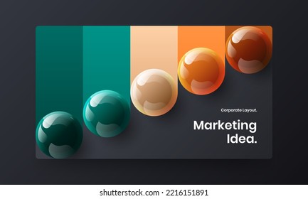 Fresh realistic balls placard layout. Isolated website design vector illustration.