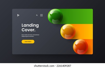 Fresh realistic balls presentation template. Bright handbill vector design illustration.