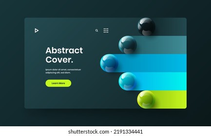 Fresh realistic spheres banner layout. Colorful placard design vector concept.