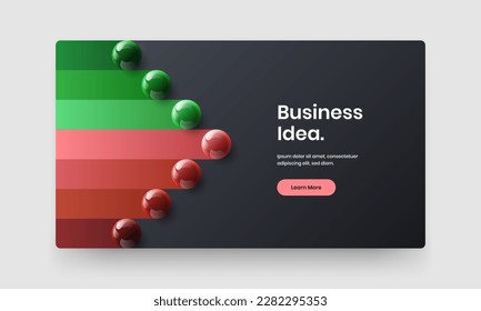Fresh realistic spheres leaflet concept. Abstract corporate cover design vector layout.