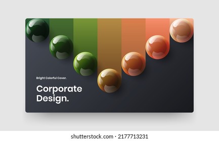 Fresh realistic spheres pamphlet concept. Simple site screen design vector illustration.