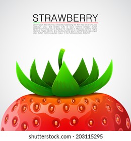 Fresh realistic strawberry background. Vector illustration