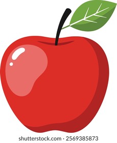 Fresh Red Apple Art with Clean White Canvas