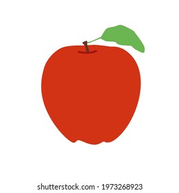 
fresh red apple for child illustration, health, fitness, food, freshness, juice. cute naive simple minimalist