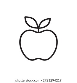Vector plano de fruta de manzana roja fresca
