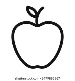 Fresh Red Apple Icon Ideal for Health and Wellness