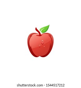 fresh red apple logo design vector