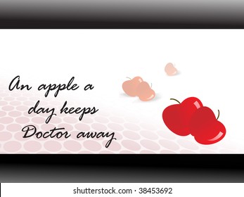 fresh red apple with medical wallpaper