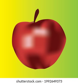 Fresh red apple in vector format