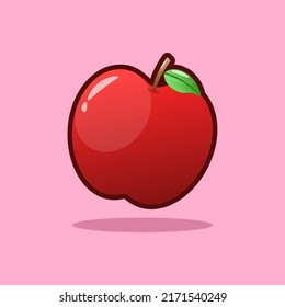 Ilustración de icono del vector de manzana roja fresca
