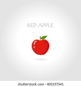 fresh red apple vector illustration with text title