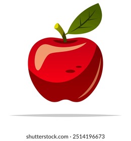 Fresh red apple vector isolated illustration