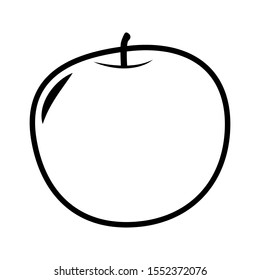 fresh red apple vector on blank background. icon vector illustration
