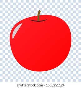 fresh red apple vector on blank background. icon vector illustration