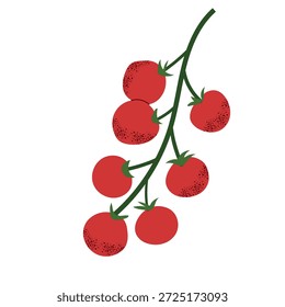 Fresco vermelho cereja tomates ícone do ramo clipart avatar logotipo isolado ilustração