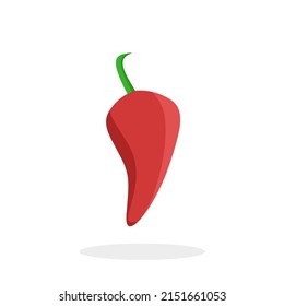 ilustración de icono plano de chile rojo fresco para elemento de diseño de menú de comida