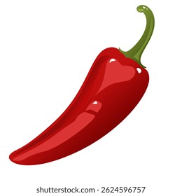 Fresh Red Chili Peppers Isolated on White
