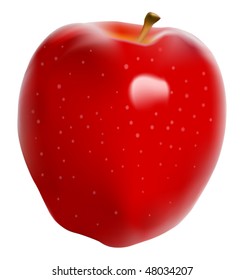 Fresh red   delicious apples  isolated on white background.