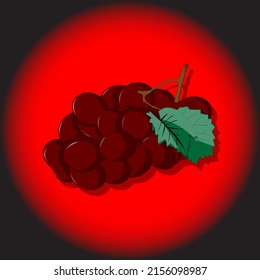 Fresh Red Grape Fruits Real Illustration