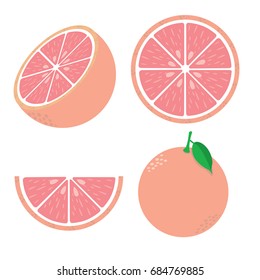 Frische rote Grapefruitgrafik, Vektorgrafik