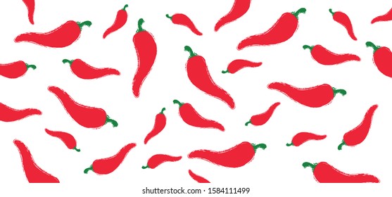 Fresh red hot chilli cayenne pepper, peppers. Line pattern. Vector icon or pictogram. Vegan, vegans mexicans foot. Cartoon foots, ripe fruit symbol. Happy spicy day. For cooking, cook sign.