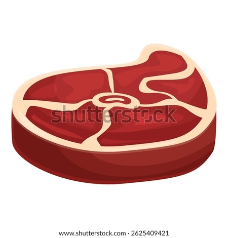 Fresh red meat steak lying isolated on white background representing concept of butchery and protein rich food