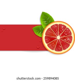 fresh red orange with water drops