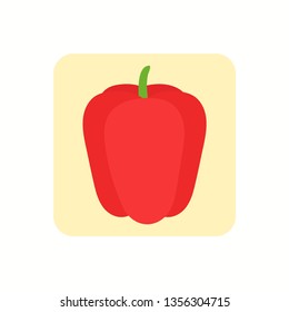 Fresh red pepper vegetable isolated icon.Icon pepper. Logo pepper. Vector illustration. EPS 10.