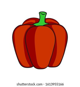 Fresh red pepper vegetable isolated icon