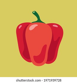 Fresh Red Pepper vegetables object in vector illustration
