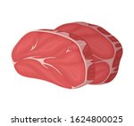 Fresh Red Raw Meat and Bacon Vector Composition