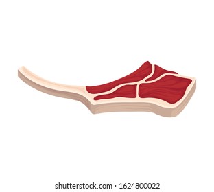 Fresh Red Raw Meat and Bacon Vector Composition