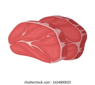 Fresh Red Raw Meat and Bacon Vector Composition