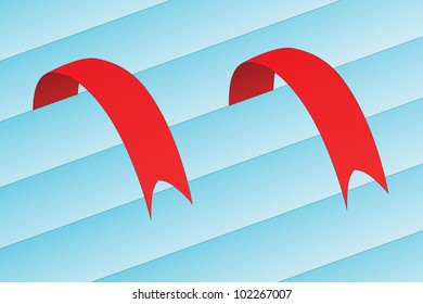 Fresh red ribbon - bookmark
