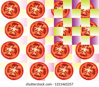 Fresh red slices of tomatoes 