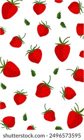 Fresas rojas frescas con el patrón en blanco