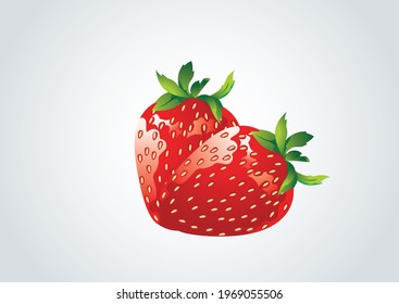 Fresh red strawberry in isolated background, good from Strawberry fruit Jam, juice label design, good for food brochure, ice cream  red colour