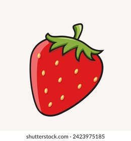 Fresh red strawberry vector illustration