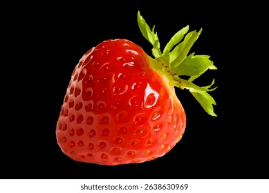Fresh red strawberry vector illustration, sweet berry, healthy fruit.