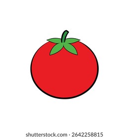 a fresh red tomato with clean circular shape and